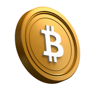 기울어진 Bitcoin (BTC) 코인이 포함된 hero 섹션 디자인
