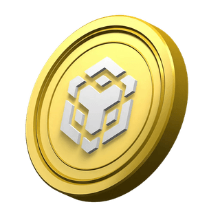 BNB 코인 장식 요소가 포함된 플랫폼 소개 섹션